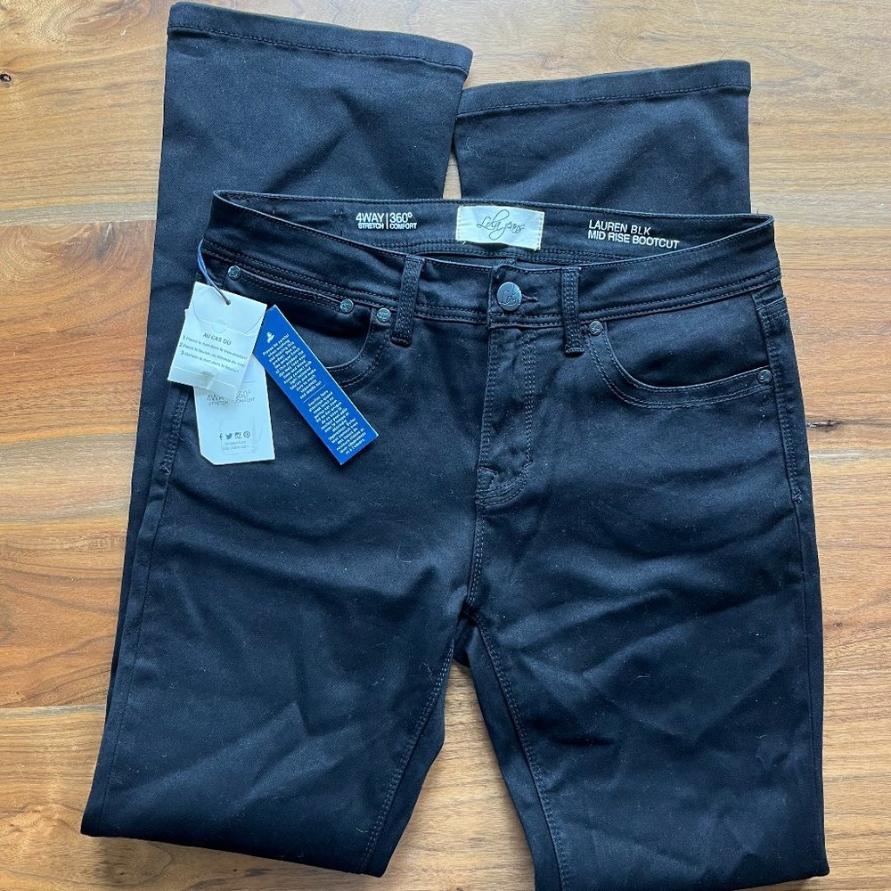 NWT Black Lola Jeans "Lauren", Mid rise, Boot cut
